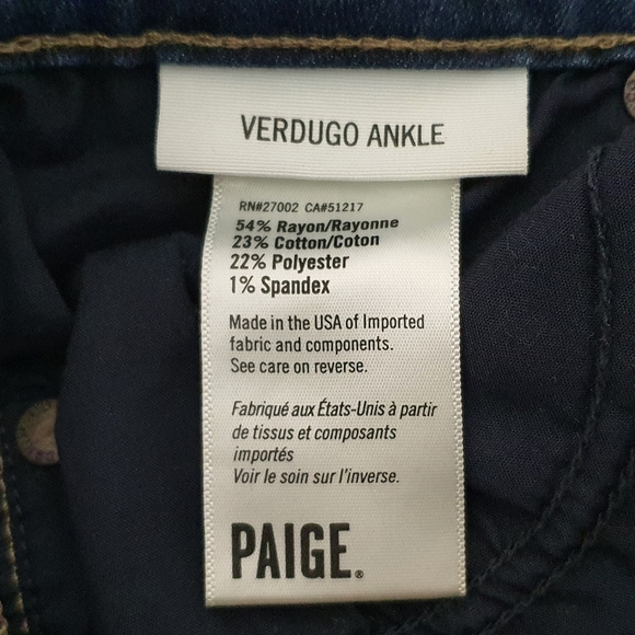 🆕 Paige Verdugo Ankle Skinny Jeans. NWOT - Picture 6 of 12